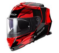 LS2 FF800 Storm II Tracker Casque, noir-rouge, taille S pour homme