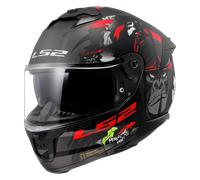 Casque Intégral LS2 FF808 Stream II Angry Monkey Mat Noir/RougeS Mat Noir,Rouge