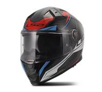 LS2 Casque moto intégral FF811 Vector II Carbon Savage Blanc/Rouge/Bleu XS pour homme