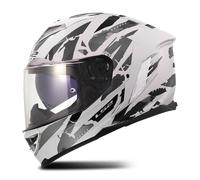 LS2 Helmets – Casque intégral FF818 Storm III Kaos – Blanc/Gris/Noir – Taille M – pour homme