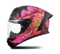 LS2 Helmets Casque intégral FF820 Rapid III Poppies II Noir/Rose 2XL
