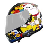 Casque Intégral Moto Bluetooth Casques Intégraux pour Scooter avec Double Visière Casques Intégral Anti-Collision Homologué DOTECE Microphone À Double Haut-Parleur Intégré L,M:57-58CM