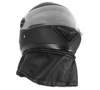Casque Intégral Moto Cross Noir PC Réglable pour VTT et ATV | Visière Frontale, Trous D’aération à Bouche, Design Léger Intégré, Conduite Route Route