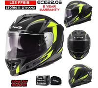 LS2 Casque intégral FF818 Storm III Dynamo Noir/Jaune haute visibilité Taille L Homme