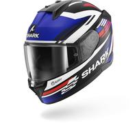 Casque Intégral Moto Shark D-Skwal 3 Firstlap Noir Bleu Rouge | HE0919EKBR - Casque moto Shark ECE 22.06, Lexan High-Impact, EPS multi-densités, visière Optique 1, écran solaire