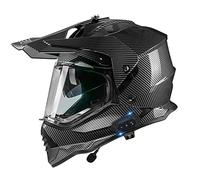 Casque Integral Motocross Homologué ECE DOT Casque Moto Cross Bluetooth avec Lunettes/Double Visière Casque de Descente VTT Endurance Casque Dual Sport Moto pour Femme et Homme Bright Black 1,XXL