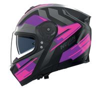 Nolan Casque intégral N80-8 Trittico 358 Mat Noir/Gris foncé/Mauve-Fuchsia Taille M