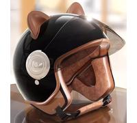 Casque Intégral Rétro pour Garçons Et Filles, Homologué ECE, Casque Vintage pour Enfants 3/4, Casque Confortable pour Enfants avec Boucle À Dégagement Rapide 4,48~55cm