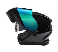 Casque Integral Scooter Modulable avec Double Visière Casques Intégraux Flip-Up Portable ECEDOT Homologué Casque Motocross Modulables Antirayures pour Adultes Hommes Femmes M,L:59-60CM