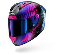 SHARK Casque intégral Aeron Edgy Carbone – Charbon/Bleu-Pourpre – XS Homme