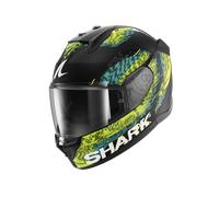 SHARK Casque intégral D-Skwal 3 Speed-Vib - Mat Noir/Vert/Jaune - Taille XS