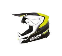 Shot Race Tracer Casque de motocross, noir-blanc-jaune, taille M