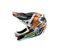 Casque integral troy lee designs d4 carbon noir orange