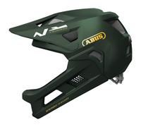 ABUS MTB-Helm YouDrop FF - Casque Fullface pour enfants et adolescents - pour l'initiation au VTT - avec mentonnière amovible - Vert, taille S