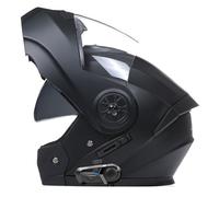 Casque Intégraux Modulable Bluetooth HD Sound Quality avec Double Visière Casques Integral Flip-Up ECEDOT Homologué Casque Motocross Modulables pour Adultes Hommes Femmes T,S:55-56CM