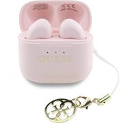 CG MOBILE Guess Charm TWS Écouteurs sans Fil avec Effet Brillant et Logo Classique Rose
