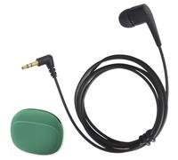 Casque intra-auriculaire unique, pilote dynamique fermé, 1 m, prise 3,5 mm | Oreillette simple 3,5 mm plaqué or 1 m léger sans enchevêtrement pour TV PC travail W étui