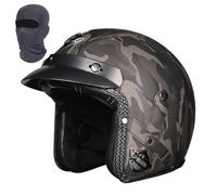 Casque Jet 3/4 en Cuir avec Lunettes et visière Amovible, Casque de Moto rétro, homologué ECE Dot, Demi-Casque de Moto for Hommes et Femmes(Gray,XXL(61~62cm))