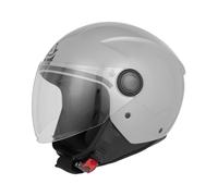 Casque Jet Acerbis Brise Moto Scooter Gris Avec Visière Approuvé Ece 2206