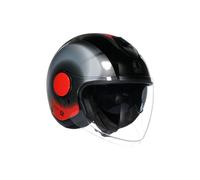 AGV Casque jet ETERES Levanto Noir/Argent/Rouge
