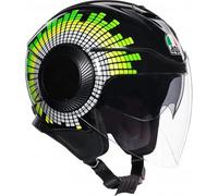 Casque Jet AGV Orbyt Modèle Ginza Taille XS Noir Jaune Vert