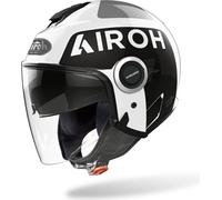 Casque jet Airoh Helios Up couleur : noir/blanc, taille : S (55)