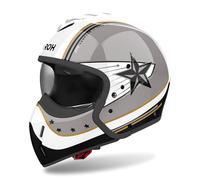 Casque Jet AIROH J 110 Command Blanc Gris Or Paillettes