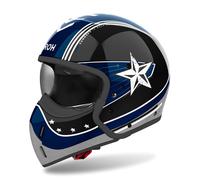 Casque Jet AIROH J 110 Command Noir Bleu Ottanio Poli
