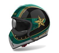Casque Jet AIROH J 110 Command Noir Vert Menthe Brillant