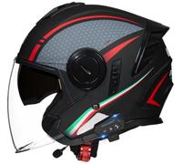 Casque Jet avec Bluetooth Demi Casques de Moto Casque de Moto Ouverte Homologué ECE Casques Mobylette Rétro pour Unisex, Street Cruiser Jet Style Casque, pour Cyclomoteur, Scooter 6,XL=61-62cm