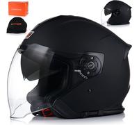 Casque jet avec visière solaire | ORIGINE PALIO 2.0 SOLID | Casque jet avec double visière | Certificat ECE 22.06 | Casque moto | XL (61-62cm)