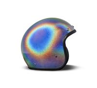 Casque Jet Cafe Racer DMD RETRO Arc En Ciel Argent Brillant