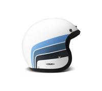 Casque Jet Café Racer DMD RETRO Olympus Blanc Bleu Brillant