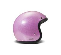 Casque Jet Café Racer DMD RETRO Paillettes Roses Brillantes