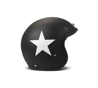 Casque Jet Cafe Racer DMD RETRO Star Noir Blanc Mat