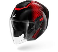 Casque Jet Carbone Shark RS Jet Stride Noir Rouge, Taille L | HE8260EKRAL - Casque jet ECE 22.06, Noir Rouge Brillant, coque carbone, écran solaire UV380, Pinlock, Vision, ventilation