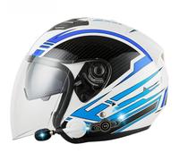 Casque Jet, Casque De Moto, Scooter, Demi-Coque avec Visière Pliable, Rétro ECE/Dot, De Protecton 6,XXL(63-64CM)