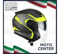 Casque Jet CGM 136S DNA Apache Graphite Jaune Fluo Taille L (59 Cm.)