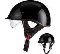 Casque Jet Demi-Coque Rétro Vintage Avec Lunettes, Casque De Moto, Casquette Cérébrale, Homologué DOT/ECE, Casque De Scooter, Demi-Casque De Moto Rétro, Homme Et Femme. A6,XL:59-60cm