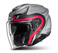 Casque Jet HJC F31 Bask Rouge/GrisL Rouge,Gris
