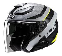 Casque Jet HJC F31 Naby Avec Visière (Gris/Noir/Jaune) Taille: L (59)