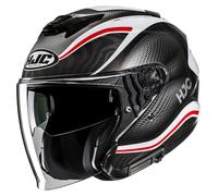 HJC i31 Depe Casque jet, noir-blanc-rouge, taille L pour homme