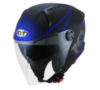 KYT D-City Colorful, casque à réaction L Mat Noir/Gris/Bleu Mat Noir/Gris/Bleu