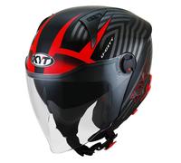 KYT D-City Lucent Casque jet, noir/rouge, Taille S (55/56)