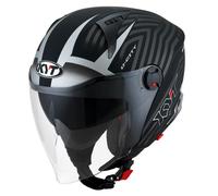 KYT D-City Lucent, casque à réaction M Mat Noir/Gris/Argent Mat Noir/Gris/Argent