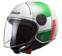 casque jet ls2 of558 sphere lux firm - blanc / vert / rouge XS