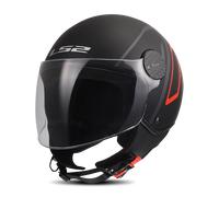 LS2 OF558 Sphere Lux II Minim Casque à face ouverte, noir-rouge, taille S pour homme