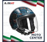 LS2 Helmets Casque jet OF558 Sphere Lux II Maxca Open face Bleu L (58 cm)