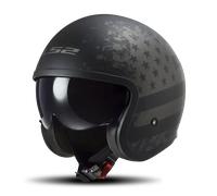 Casque Jet LS2 OF599 Spitfire II Drapeau Noir MatL Drapeau Noir Mat