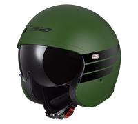 LS2 OF599 Spitfire II Retro, casque à réaction XL Mat Vert Foncé/Noir Mat Vert Foncé/Noir